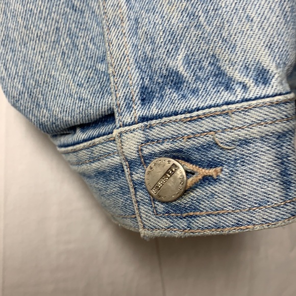 Retro 1980’s Forenza denim Jacket Sz M structured light wash rigid cotton RARE - Picture 14 of 15